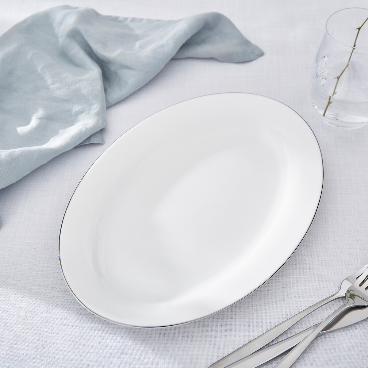 Serendipity Platinum Oval Platter white, ROYAL WORCESTER