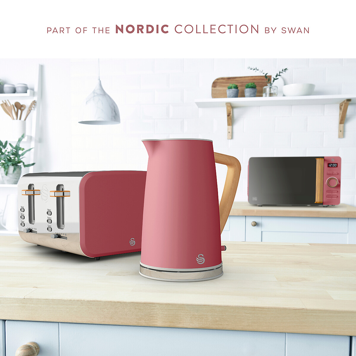Nordic 4-Slice Toaster - ST14620 fuchsia pink, SWAN