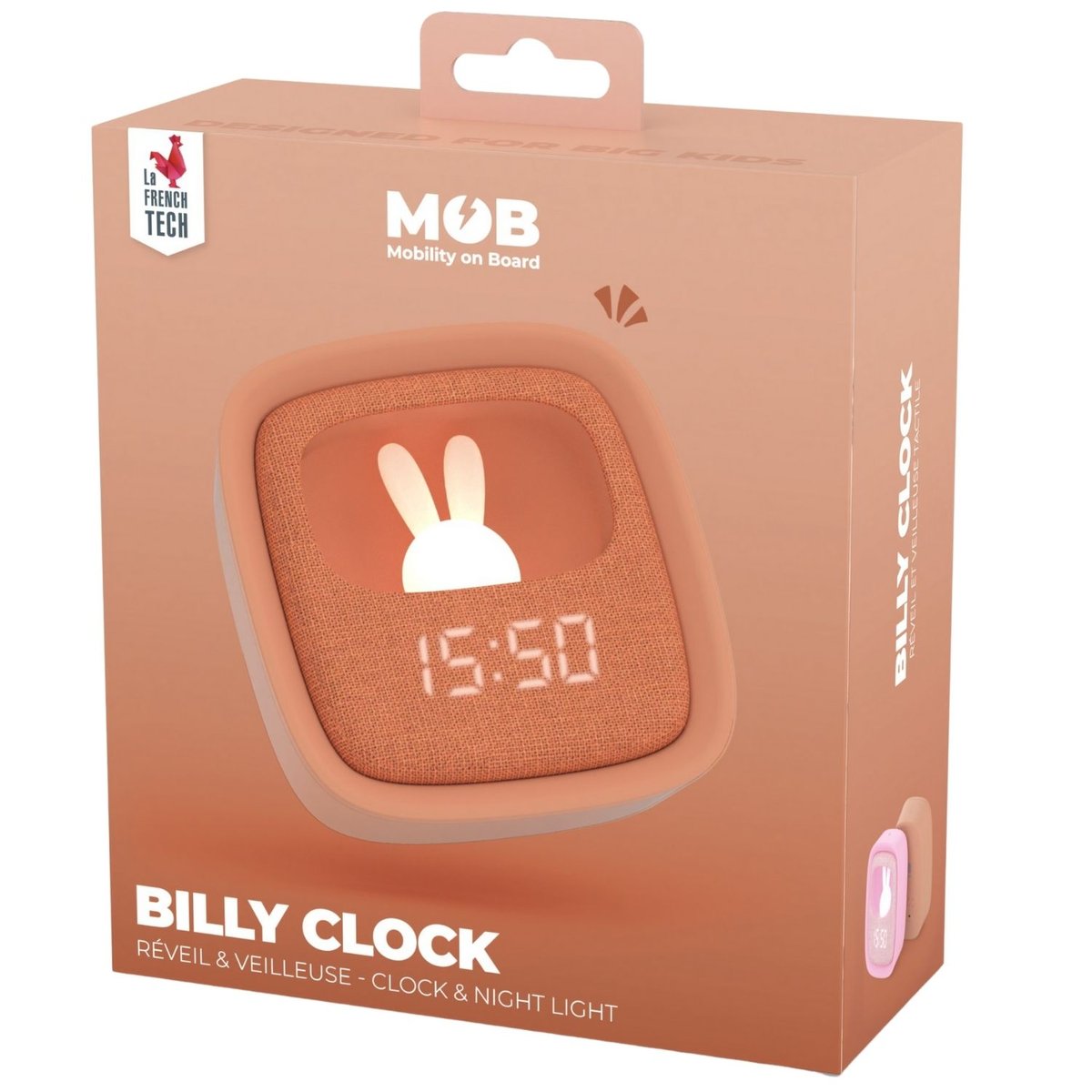 Réveil 2 en 1 Billy Clock marron, MOB