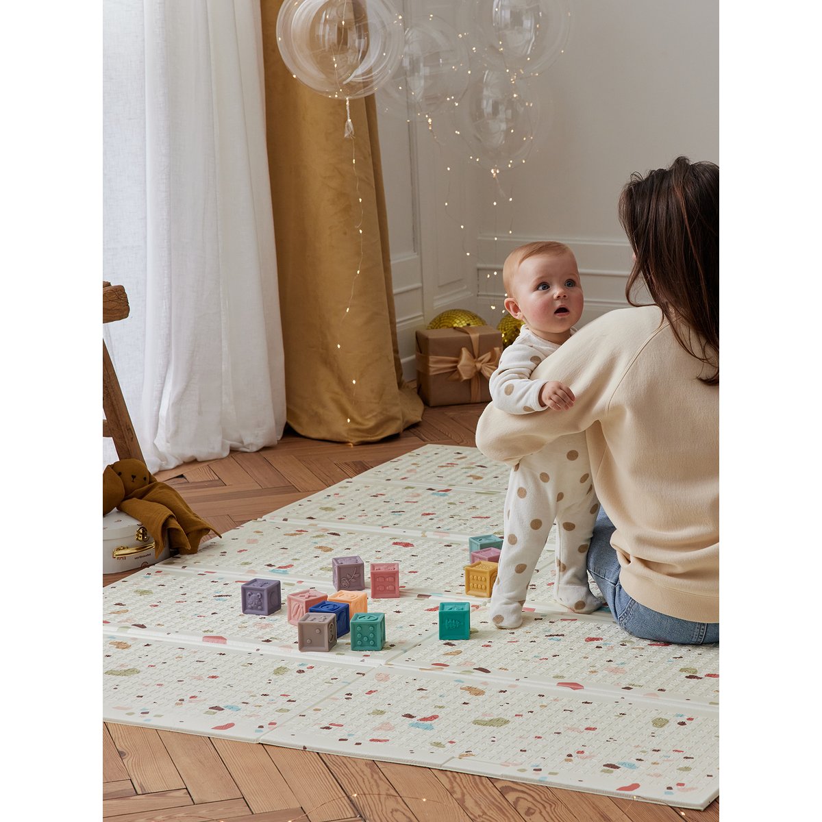 Grand tapis d'activités pliable terrazzo, VERTBAUDET