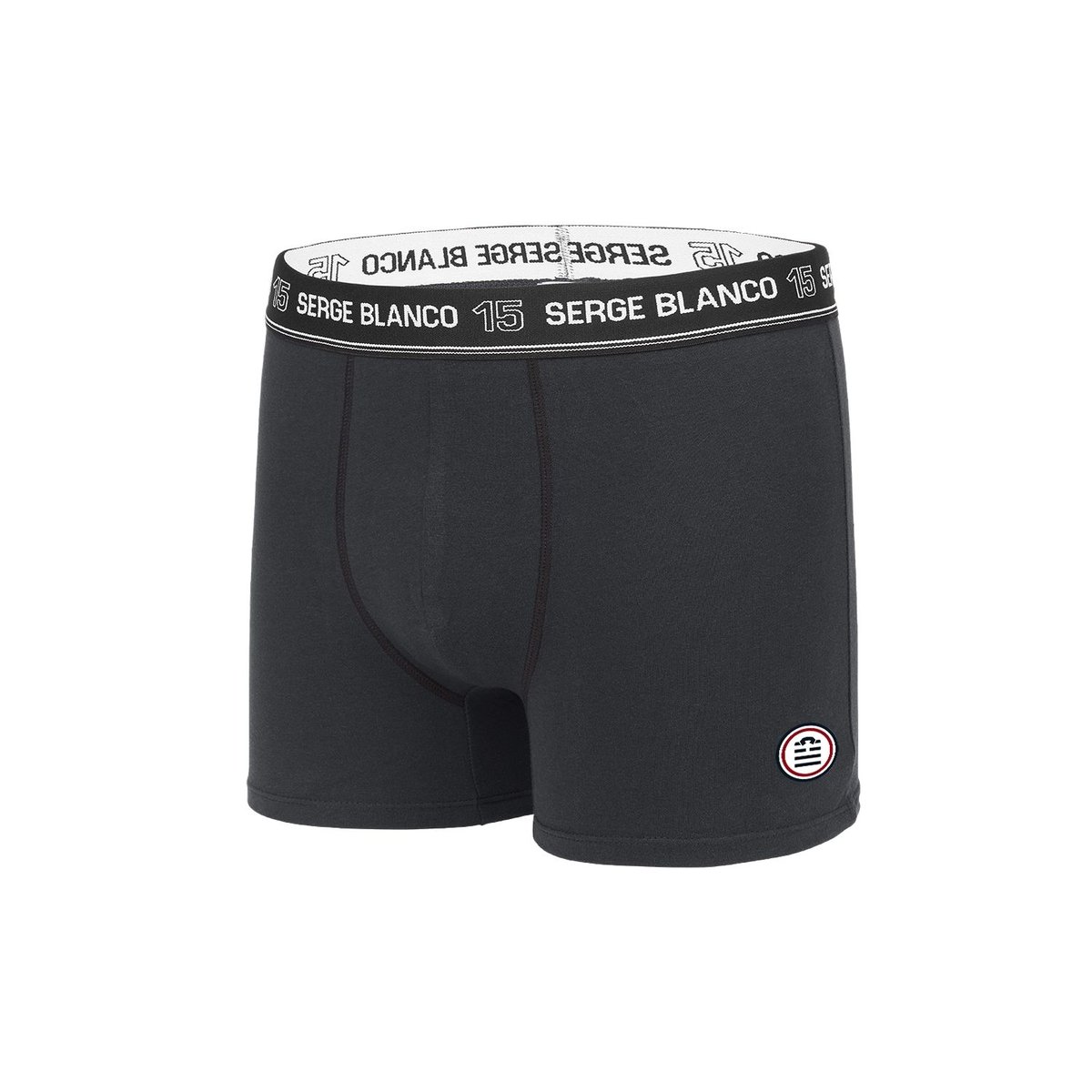 Lot De 2 Boxers Coton Uni noir/bleu, SERGE BLANCO