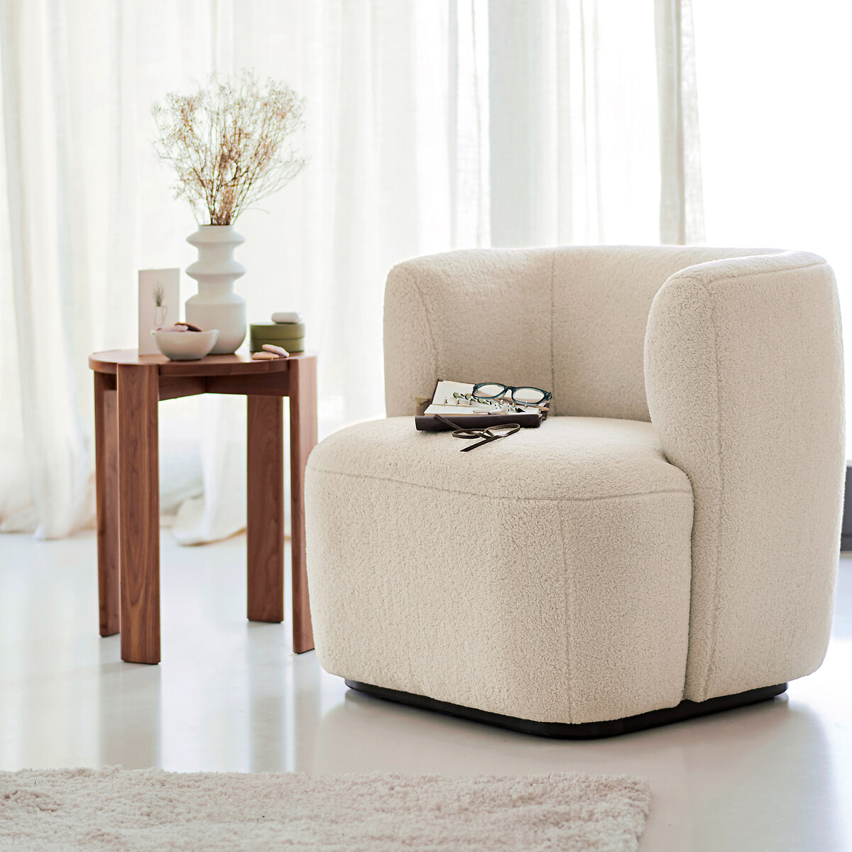 Fauteuil boucletteépaisse Nidou ecru, LA REDOUTE INTERIEURS