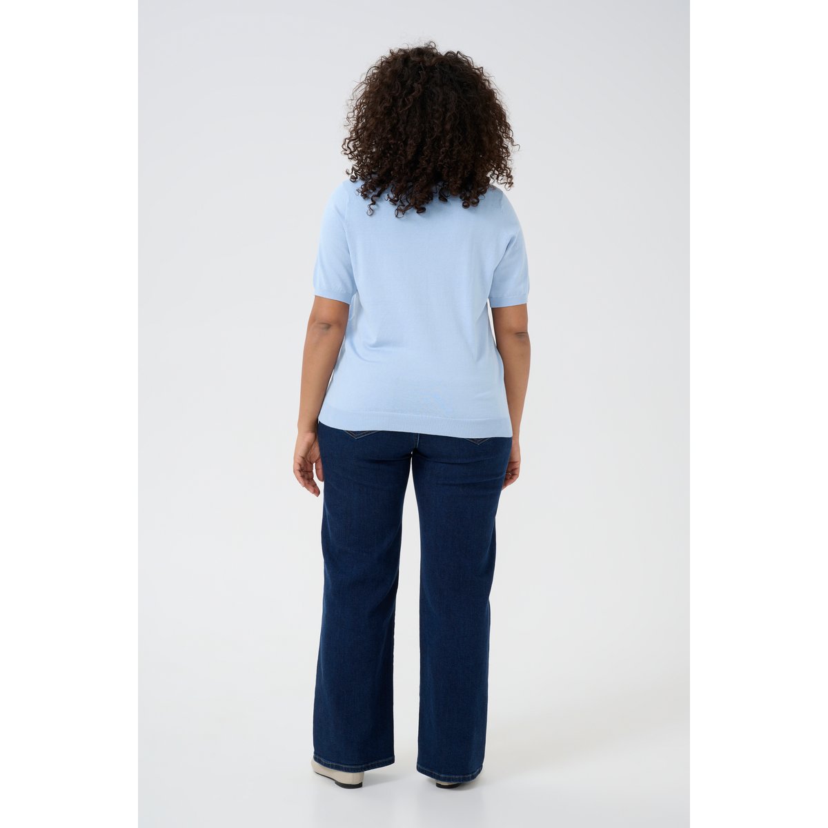 Pullover tricoté bleu soft chambray, KAFFE CURVE