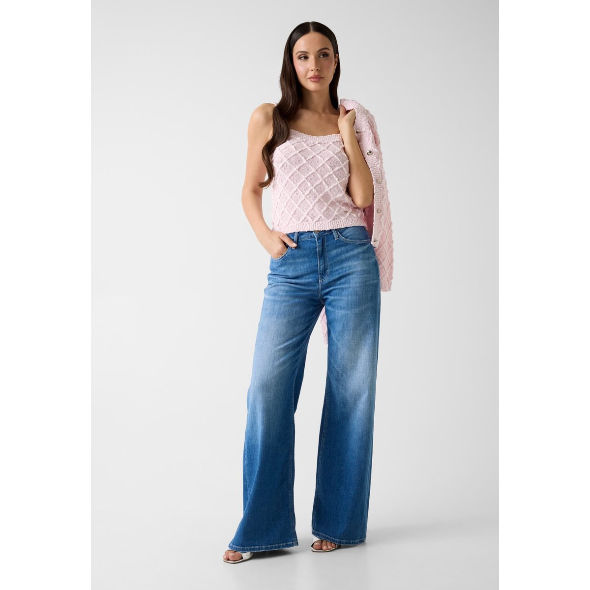 Débardeur En Tricot rose clair, GUESS