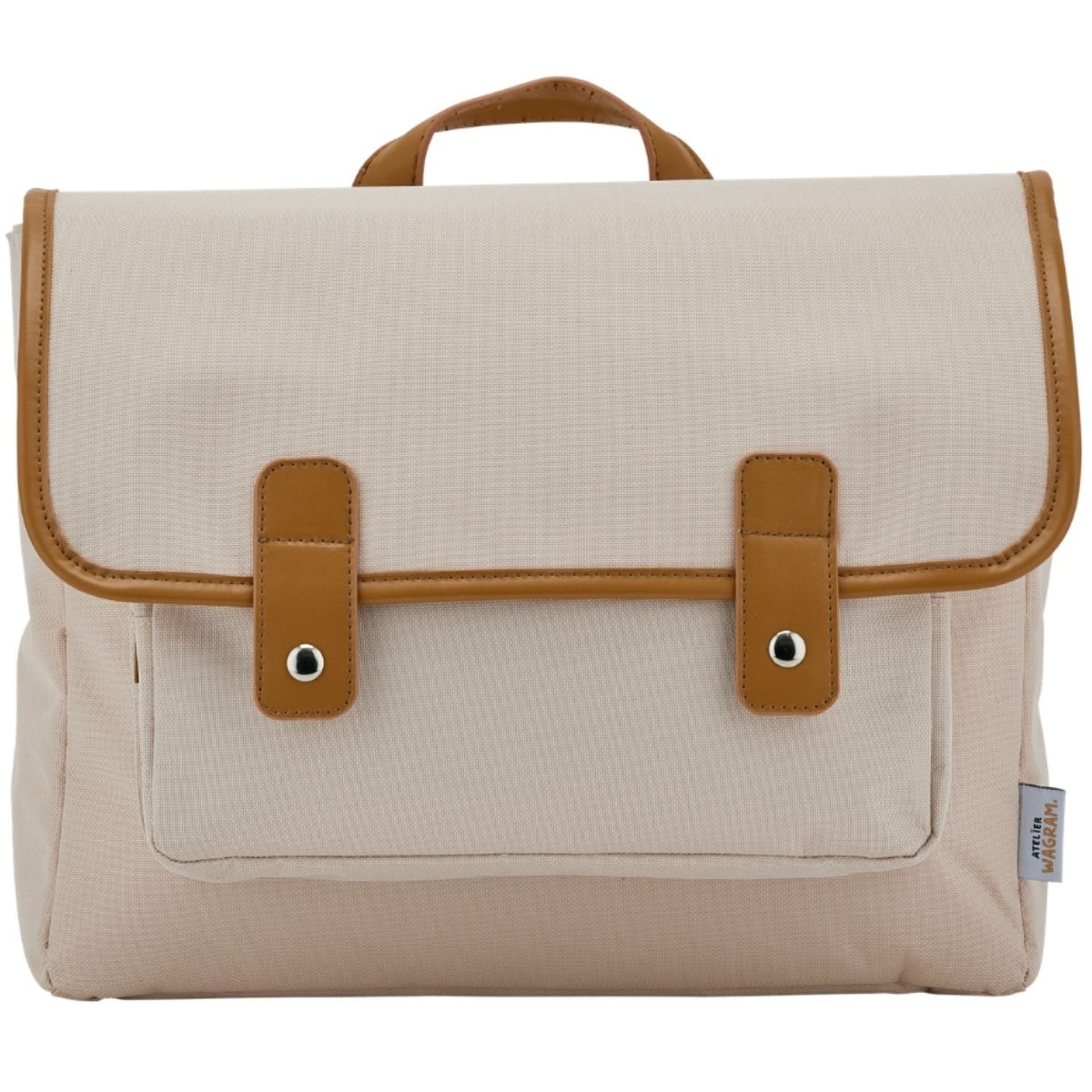 Cartable A4 maternelle beige, marron, ATELIER WAGRAM