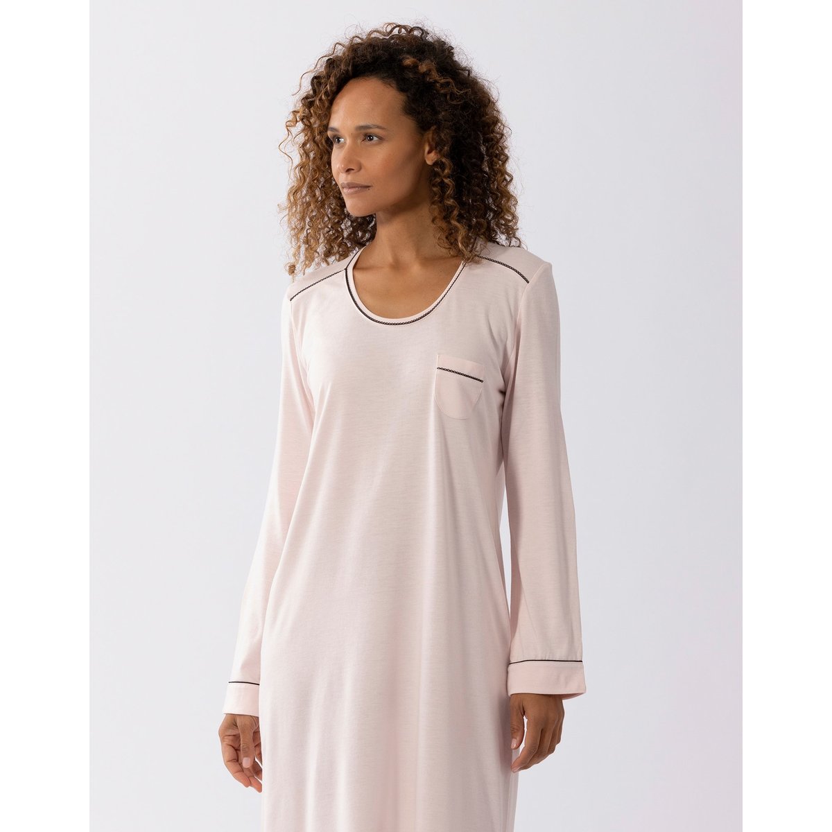 Chemise de nuit en coton modal LES INTEMPORELLES A01 bois de rose, LE CHAT