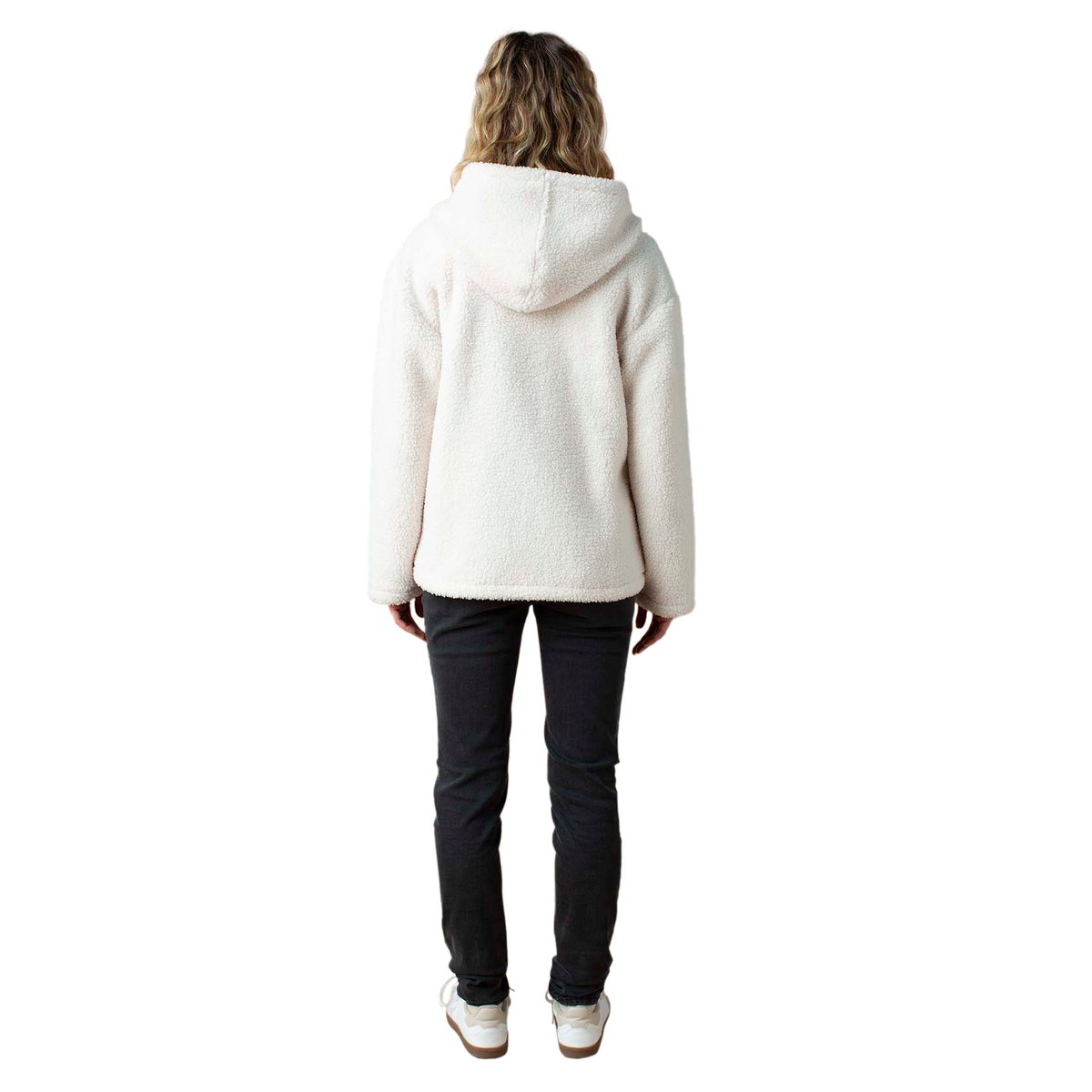 Sweat zippé en sherpa évolutif avec protège écru, ENVIE DE FRAISE
