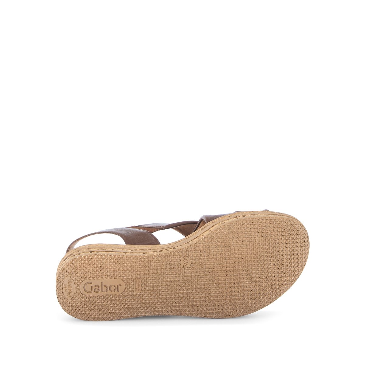 Sandales en cuir à talon compensé cognac, GABOR