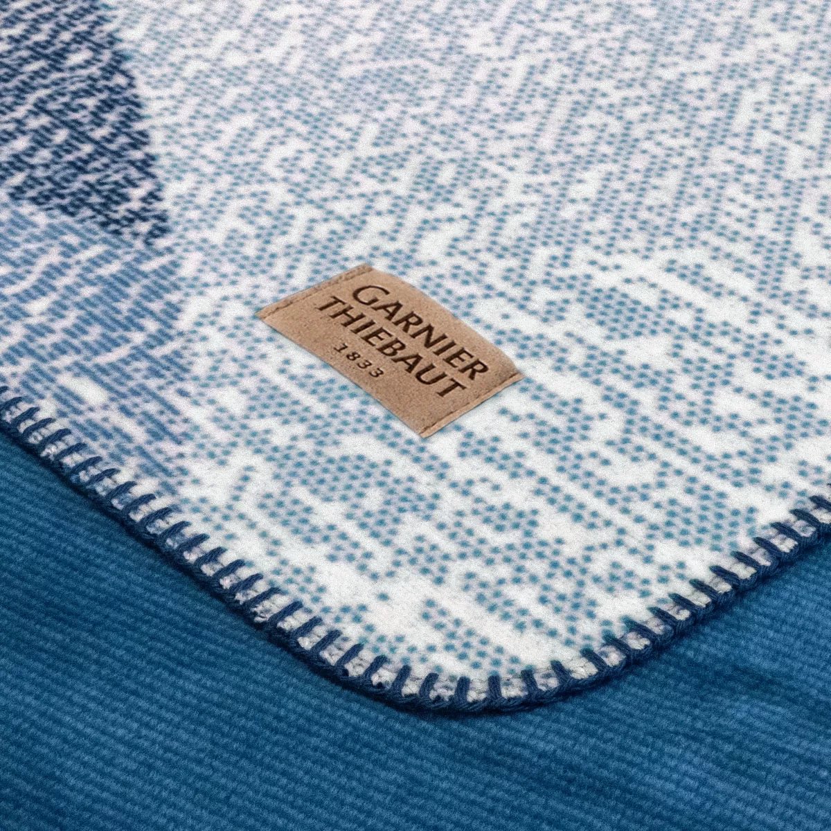 Plaid coton mélangé AQUA blu, GARNIER THIEBAUT