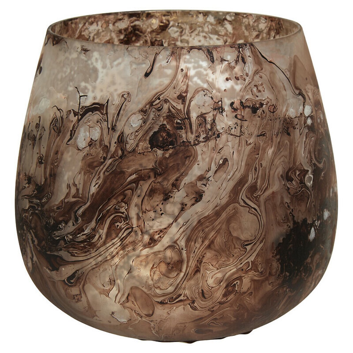 Small Speckled Candle Holder in Brown silver-coloured, ÉDITÉ