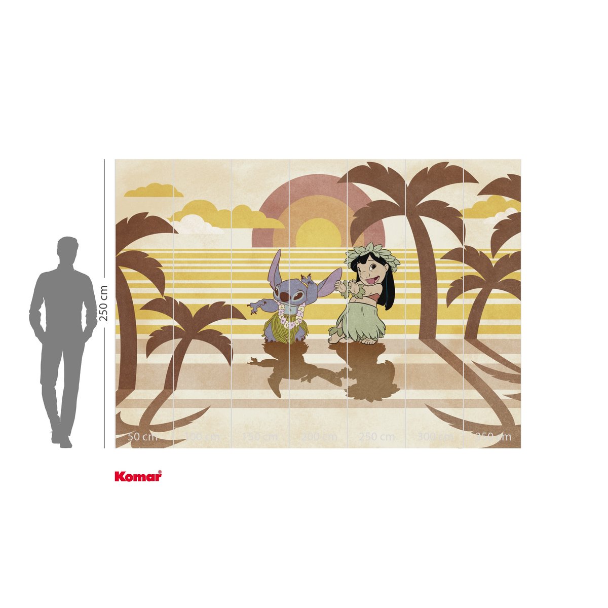 Papier peint Komar - Disney Lilo and Stitch Hula Harmony - 350 x 250 cm couleur unique, HEXOA