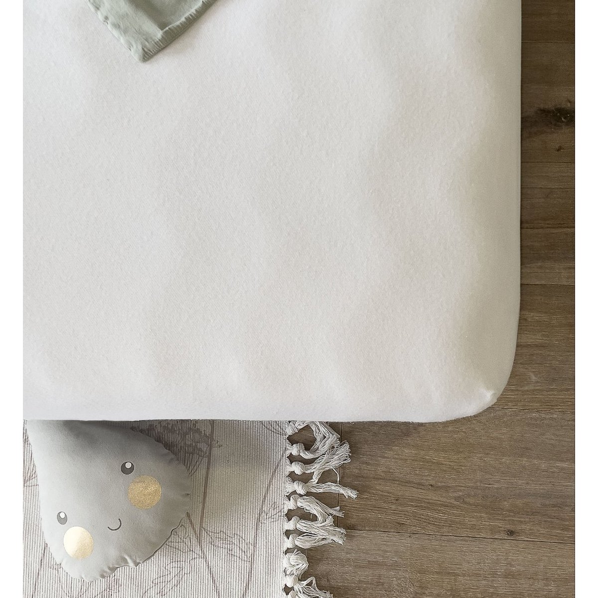 Protège matelas enfant FLANELLE DE COTON BIO blanc, KADOLIS