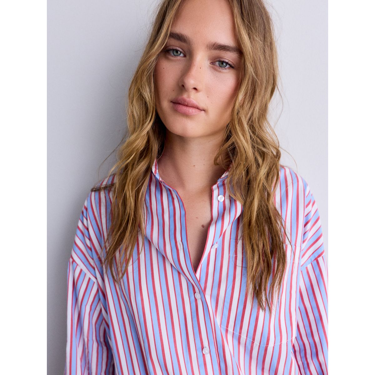 Chemise bomber à manches longues rayures rouges/bleues/blanches, NEXT