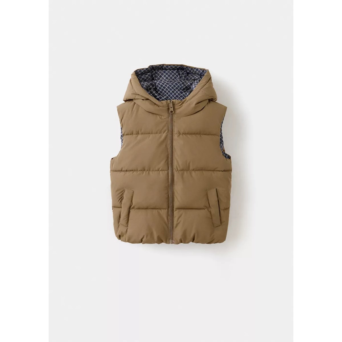 Gilet réversible à capuche bleu marine, MANGO BABY