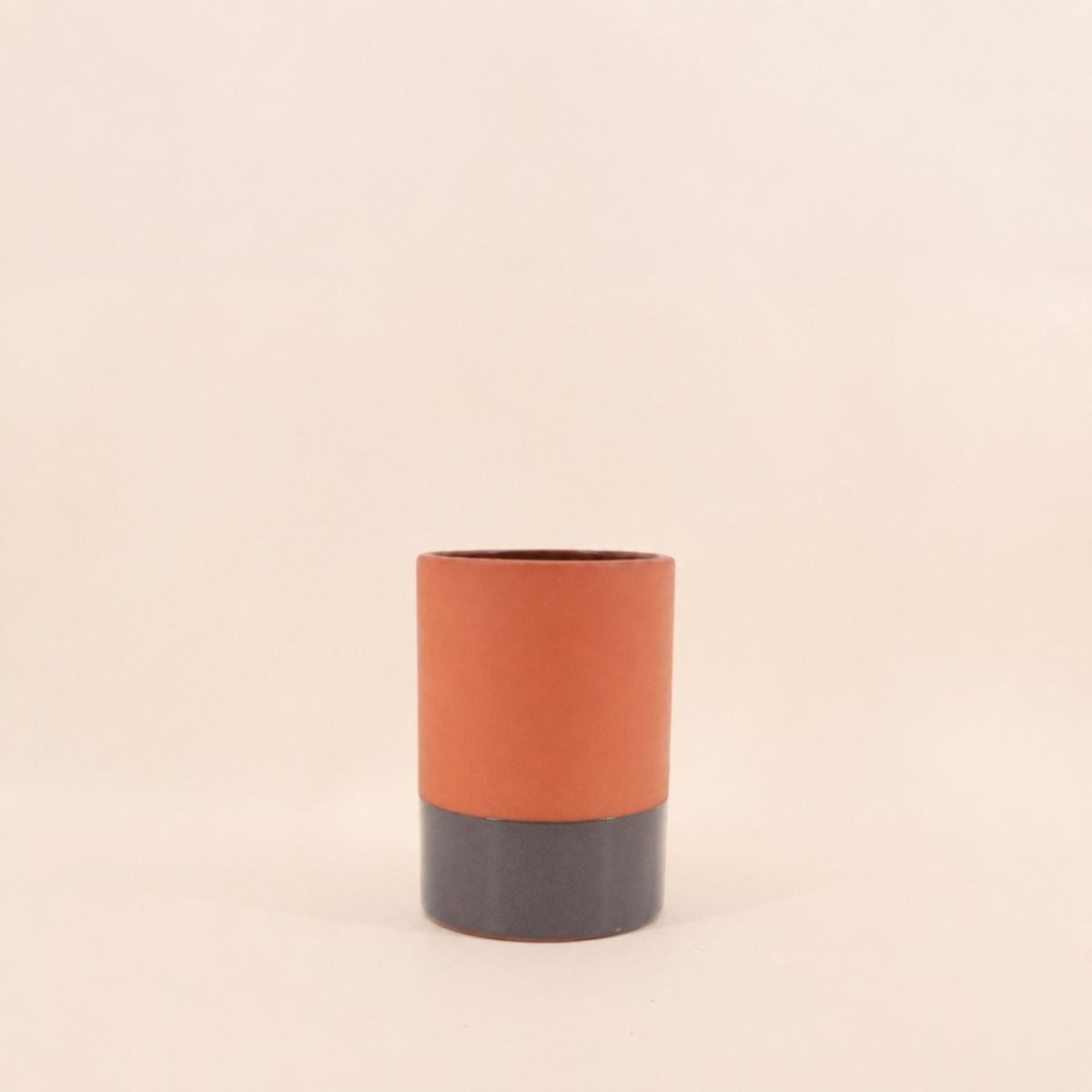 Vase tube en céramique 17cm gris, ORNAMI