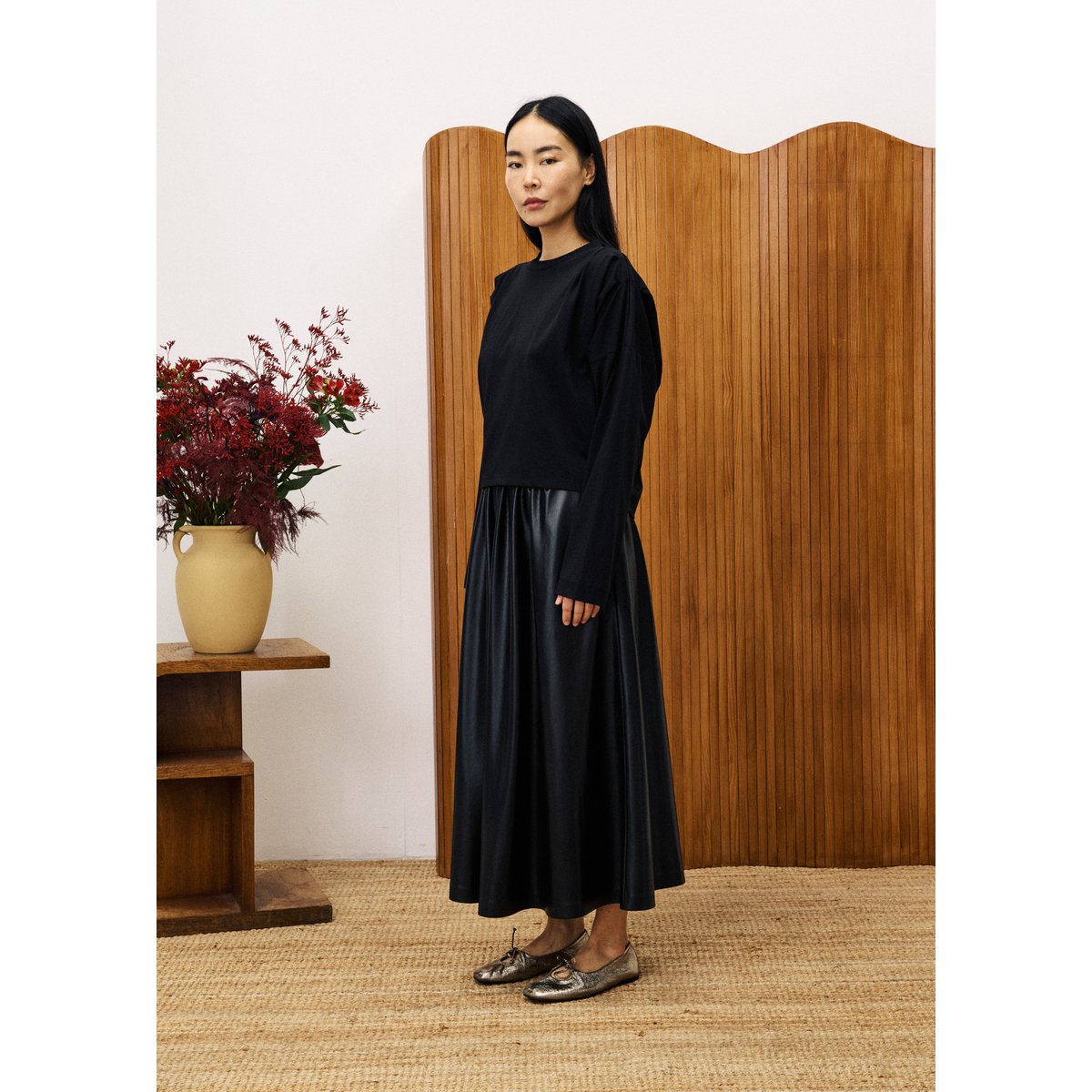 Top en coton CEYLAN noir, FRNCH