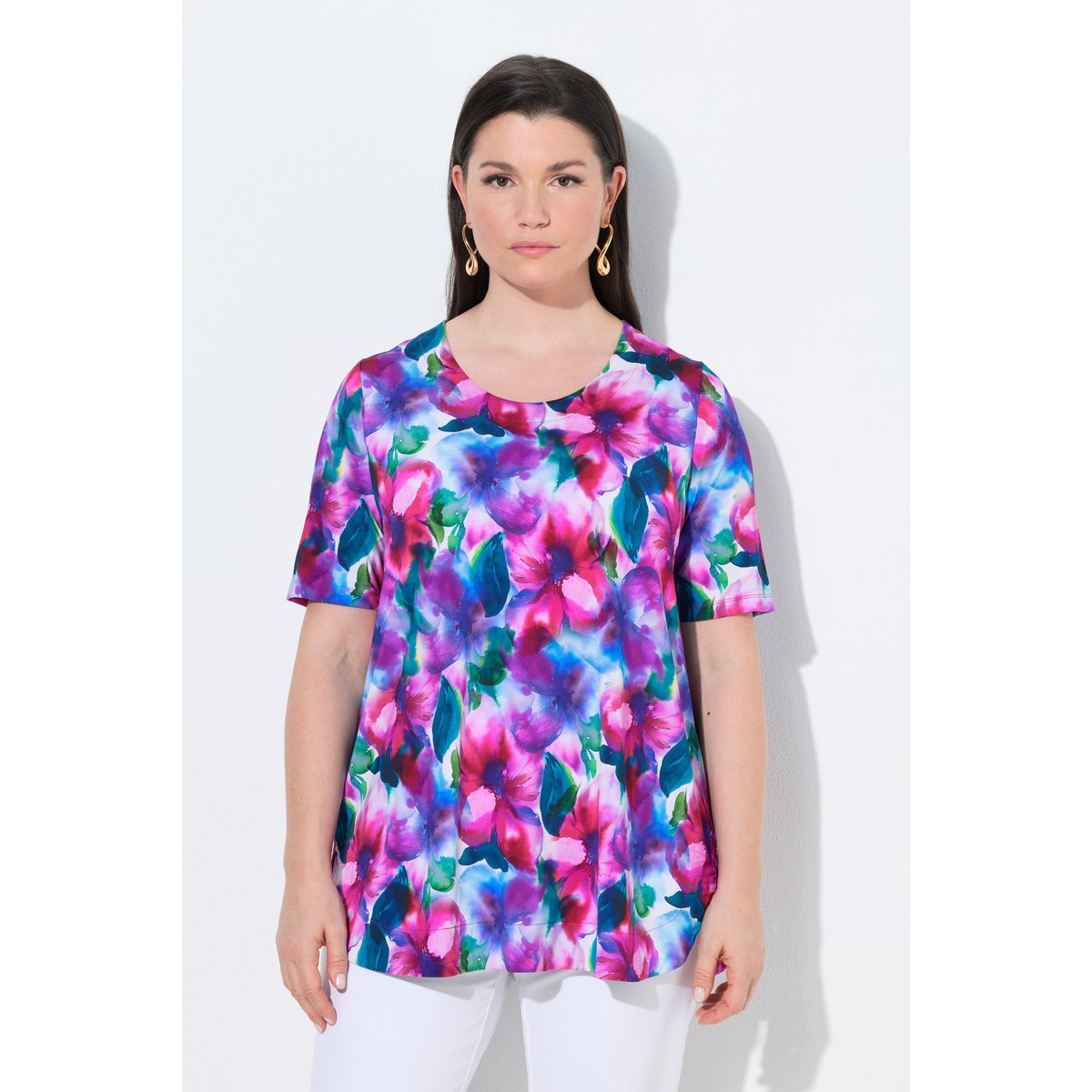 T-shirt au tombé fluide blanc neige, ULLA POPKEN