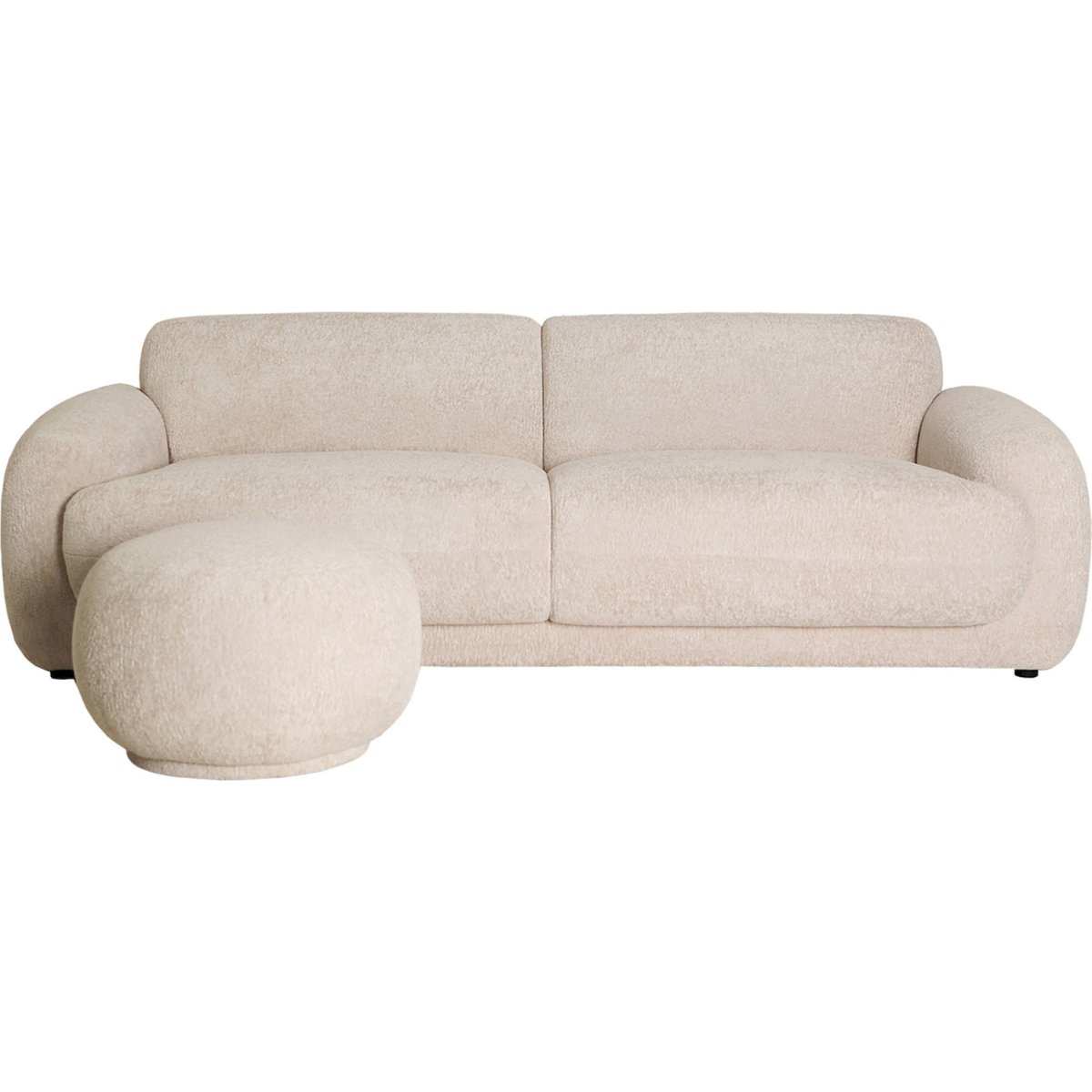 Pouf rond collection VACIO beige, RECOLLECTION