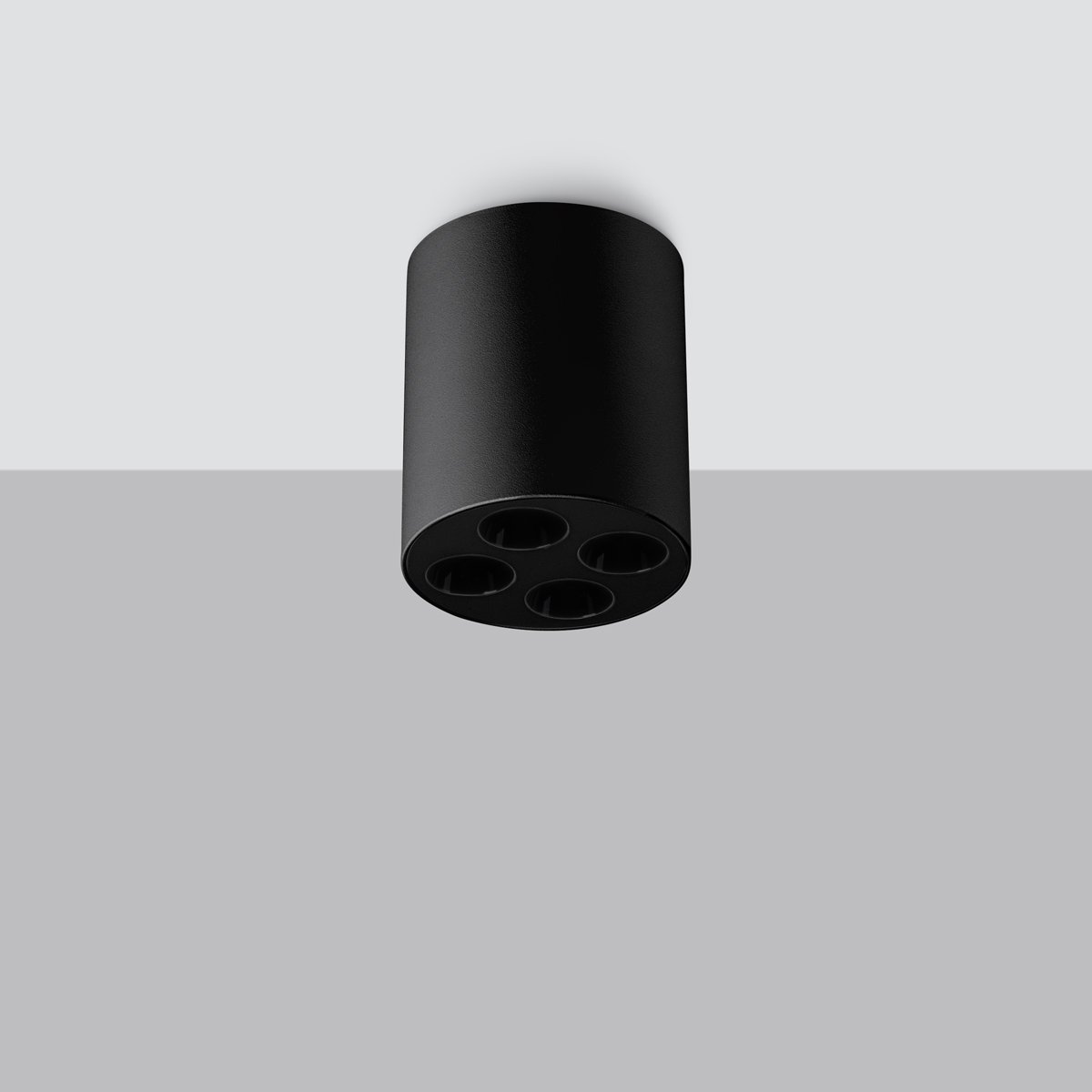 Plafonnier Aluminium Noir LED 4 Zoe noir, EDEN