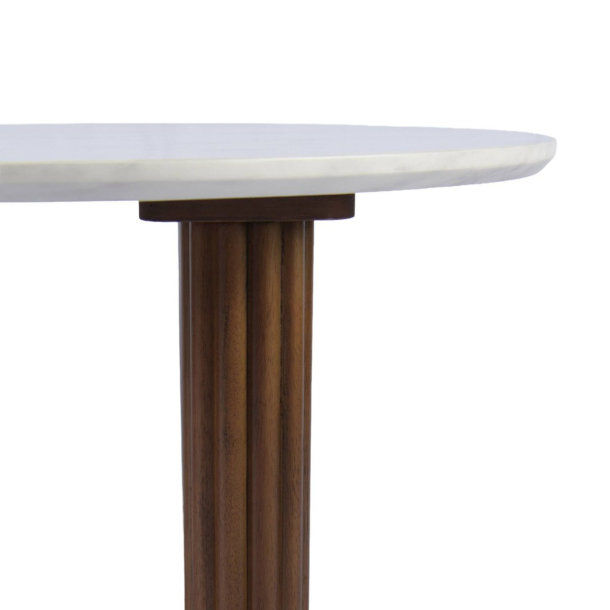 Table basse ovale bois d'hévéa plateau effet pierre GABRIELLE naturel, SWEEEK