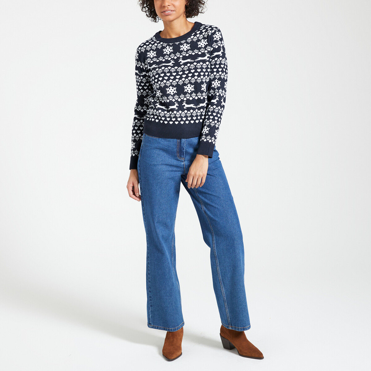 Pull de Noël imprimé marine, ONLY