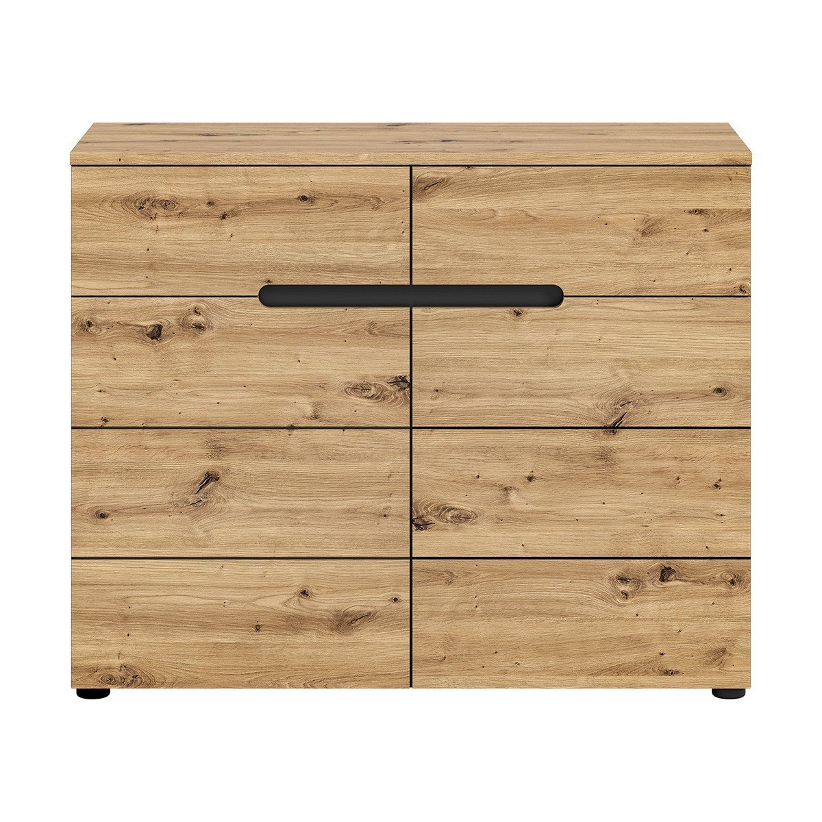 Commode 2 portes et 2 tiroirs L100 cm - CANU bois clair, CALICOSY