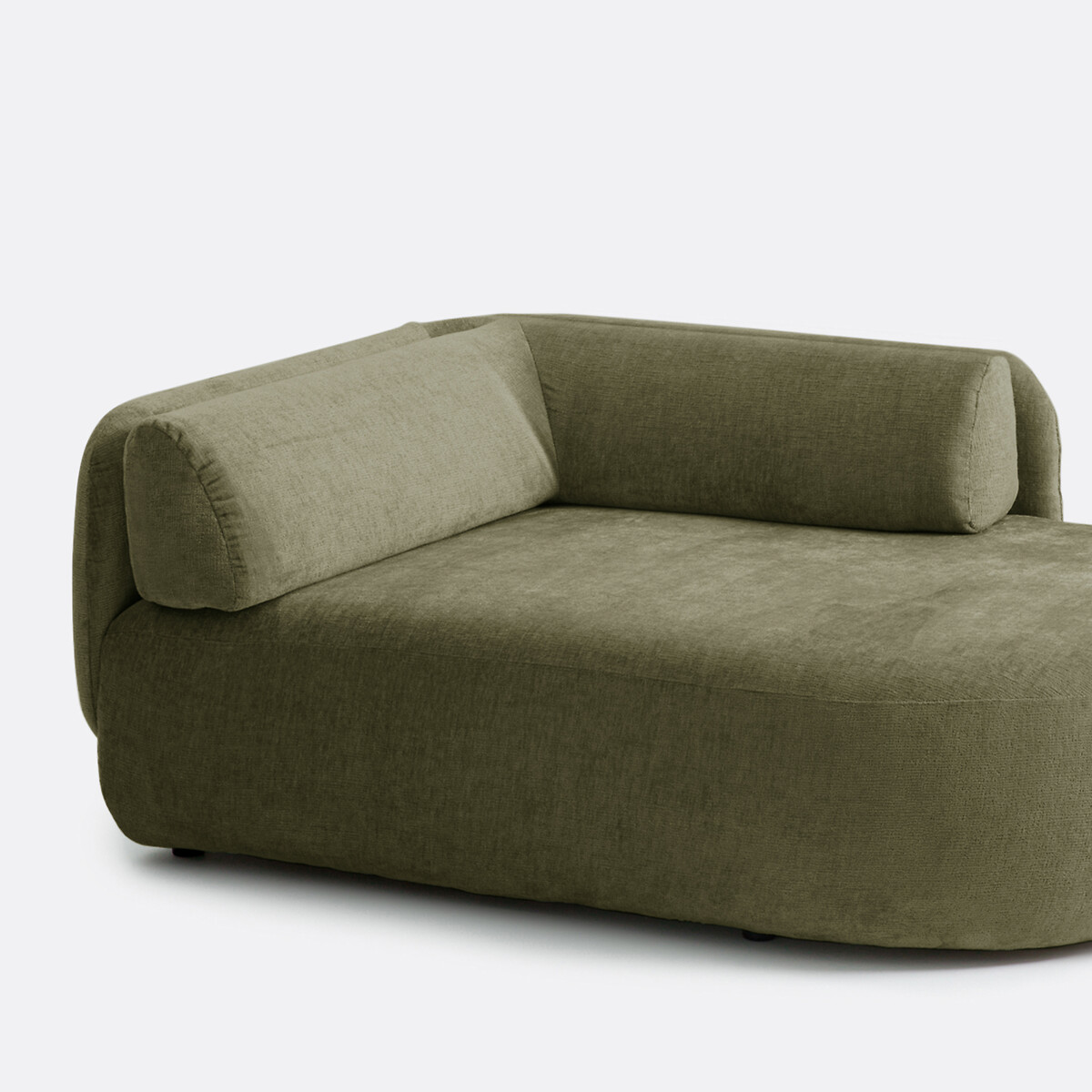 Longchair, rechts, dik fluweel, Méridiano kaki , LA REDOUTE INTERIEURS