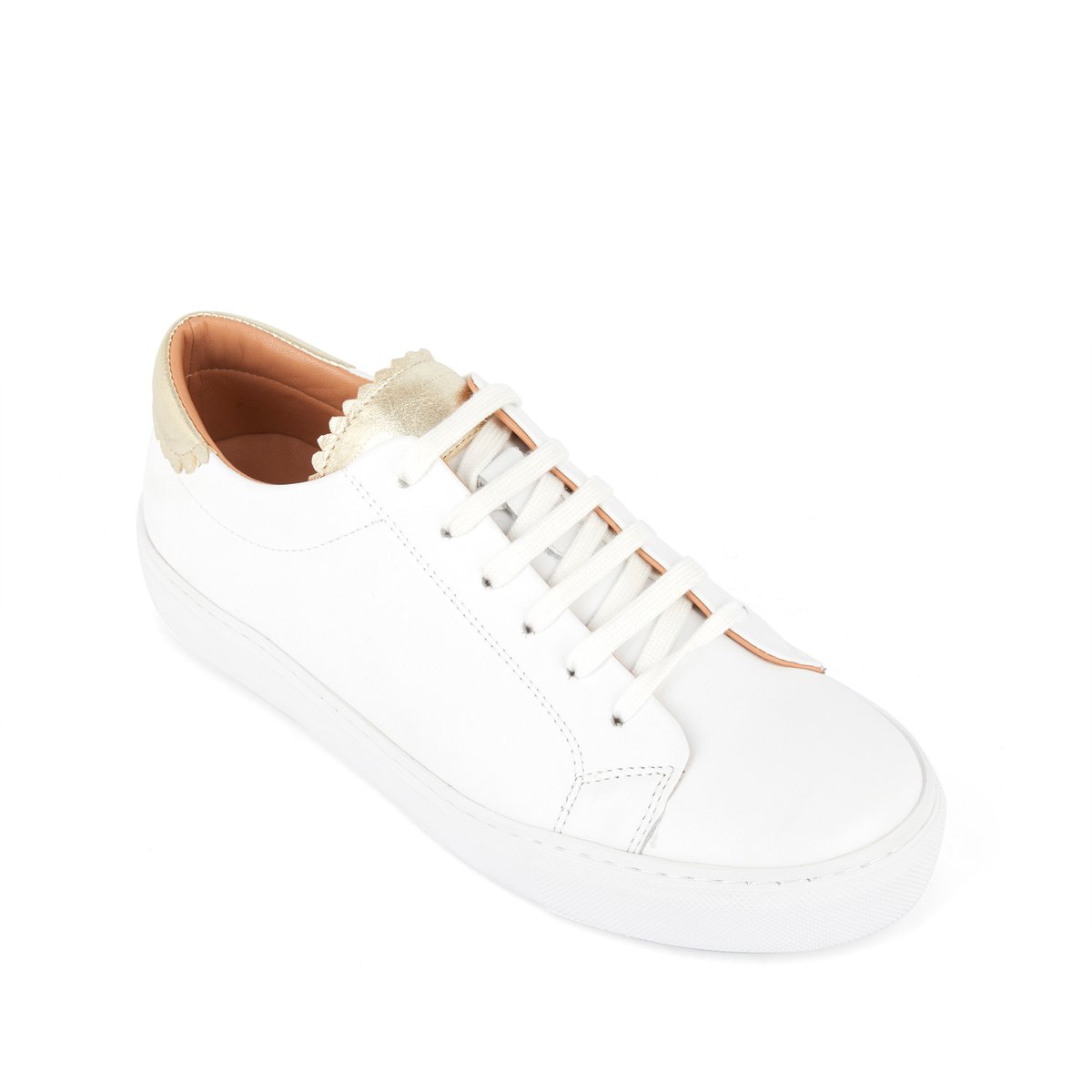 Basket en cuir SUZANNE blanc, MELLOW YELLOW