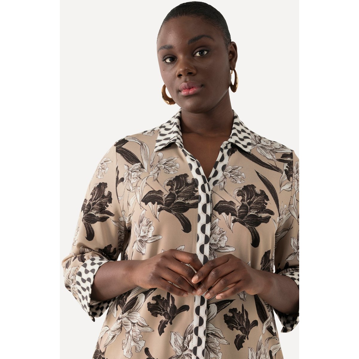 Tunique en tissu fluide slinky beige, ULLA POPKEN