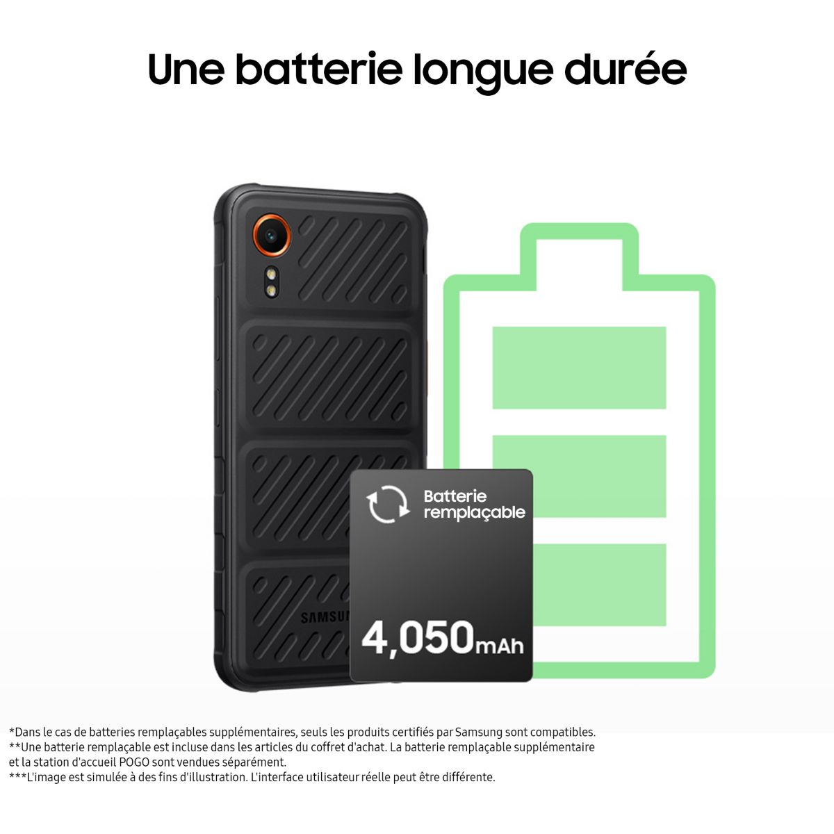 Smartphone Galaxy XCover7 5G 128Go Graphite Black couleur unique, SAMSUNG