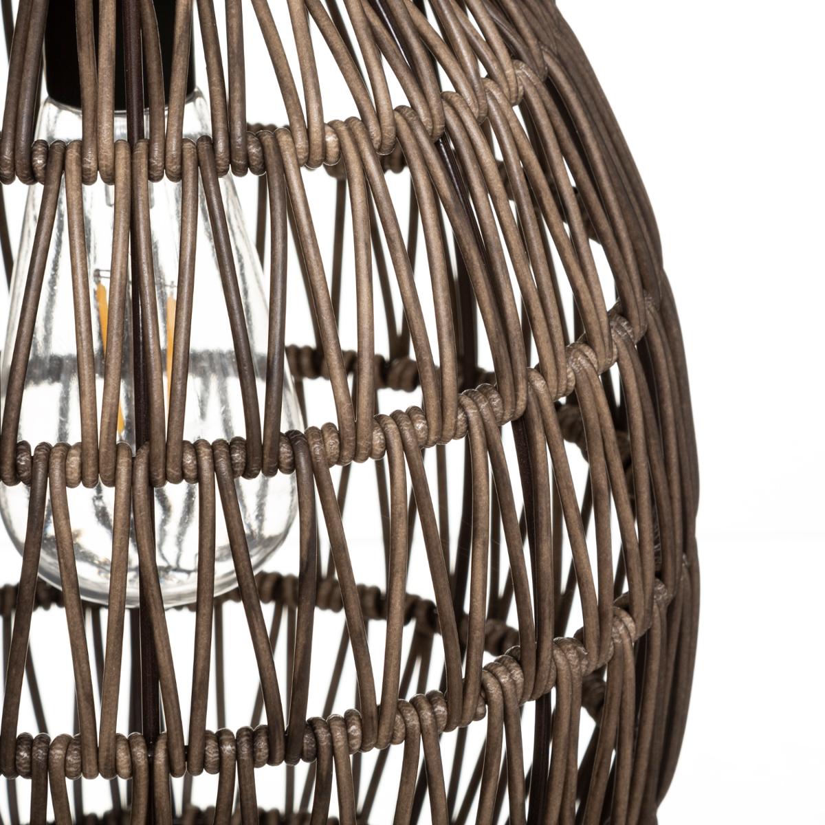 Lampe solaire d'extérieur en osier tressé RAVI marron, ATMOSPHERA