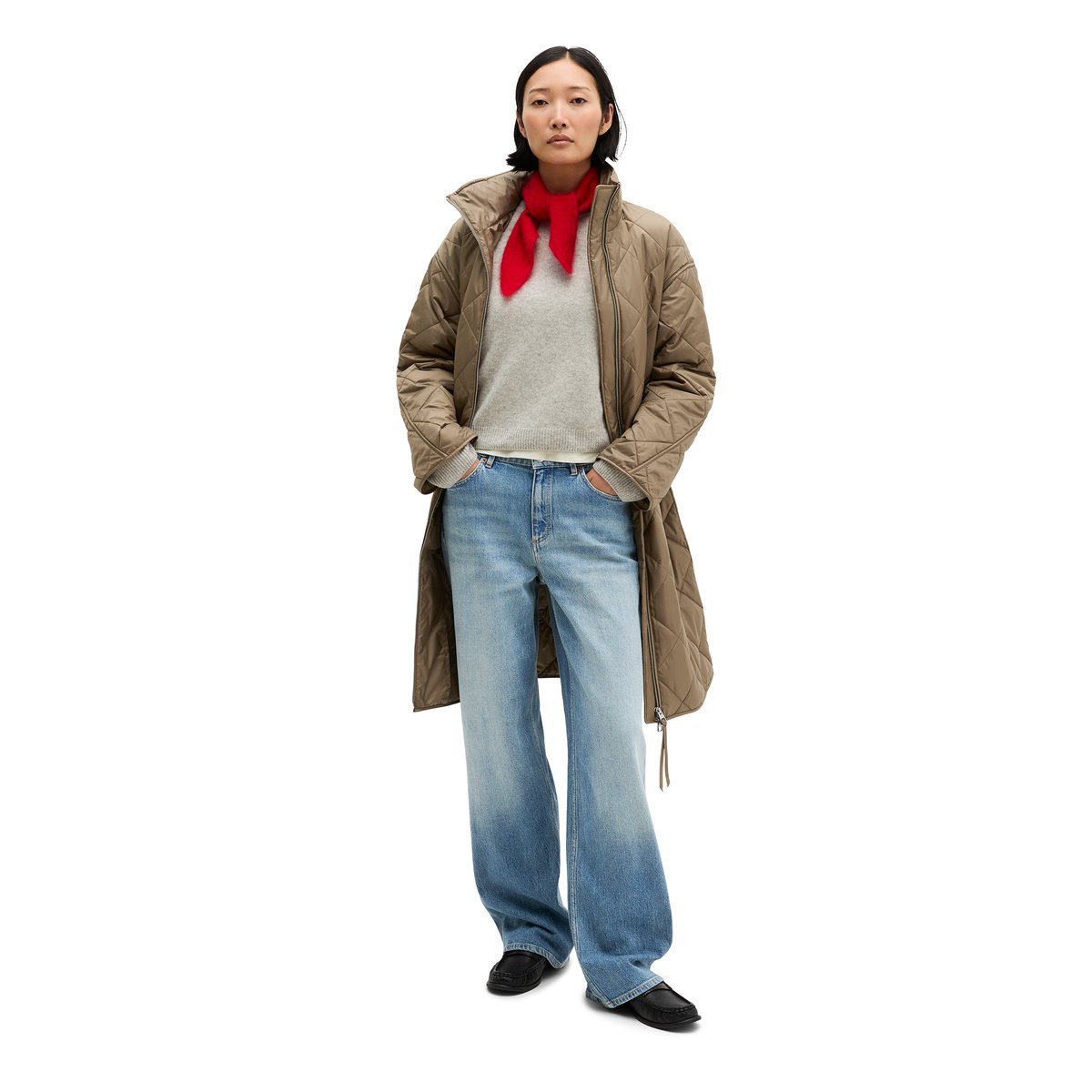 Manteau matelassé décontracté en polyester recyclé marron, MARC O'POLO