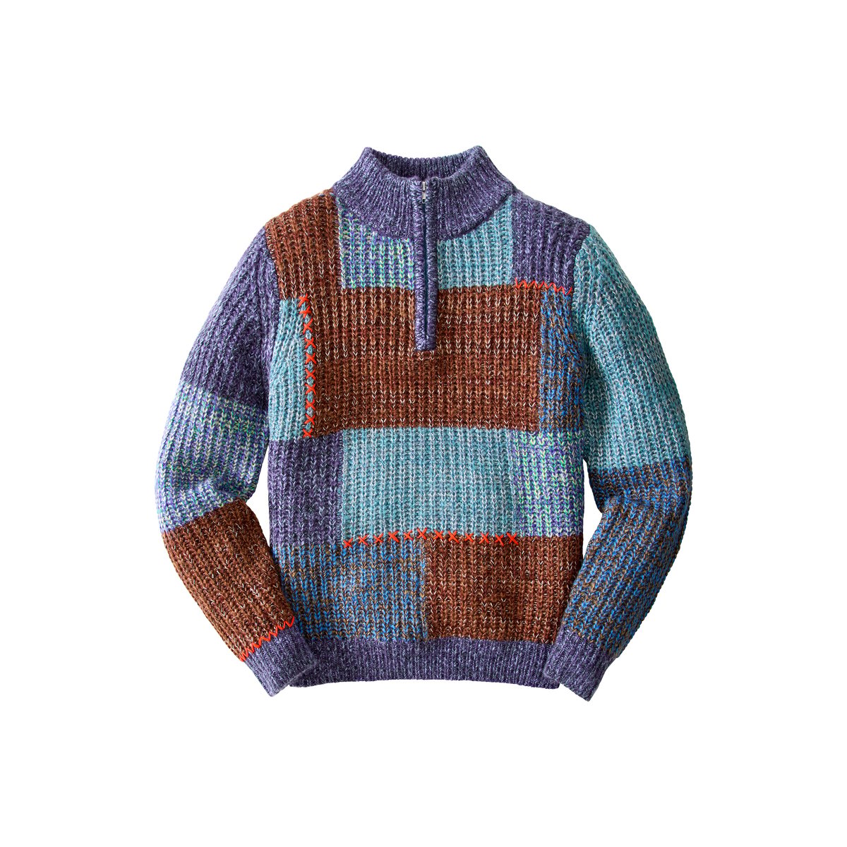 Pull Col Cheminée Patchwork Parfait multicolore, JOE BROWNS