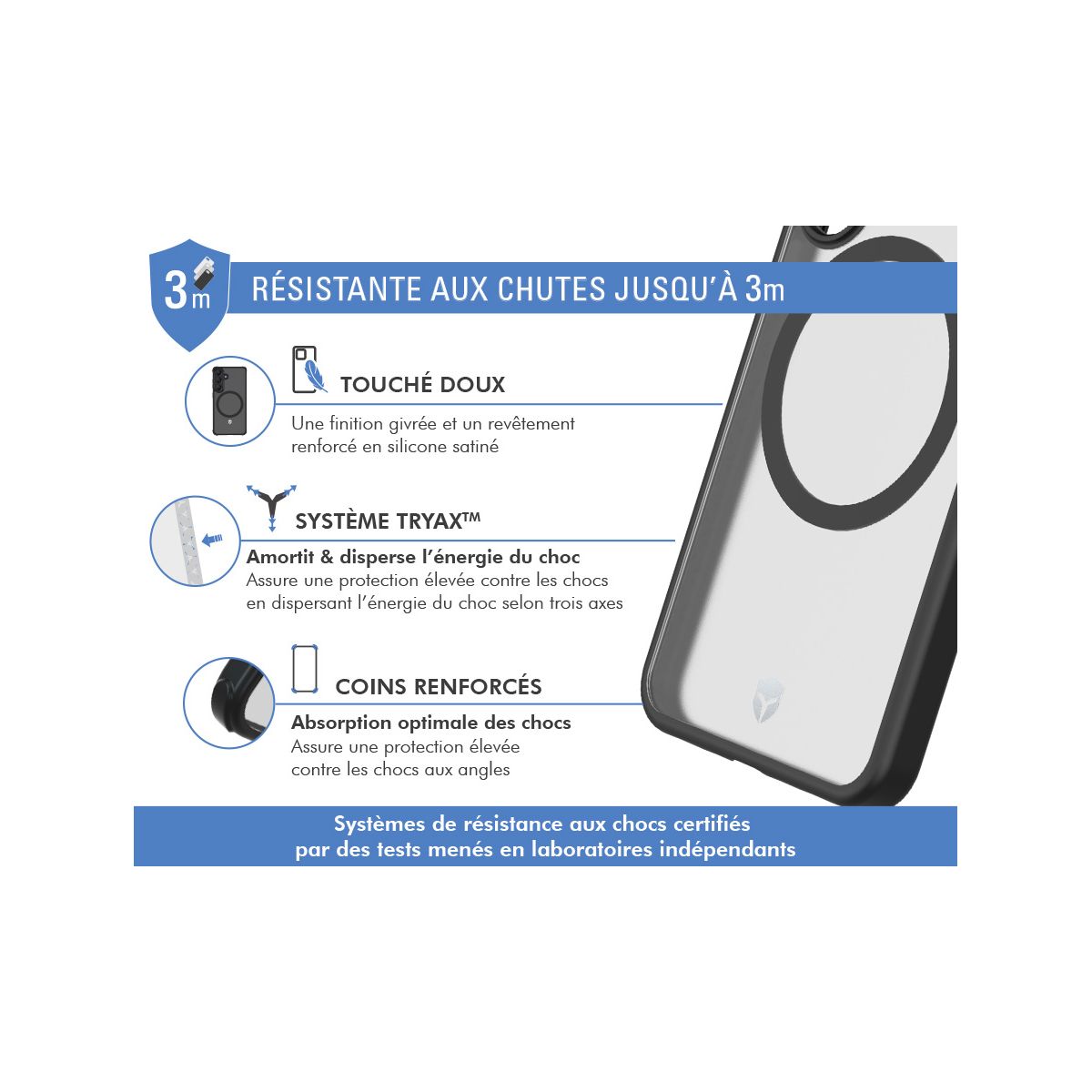 Coque Samsung S24FE MagSafe Air frost Noire couleur unique, FORCE CASE