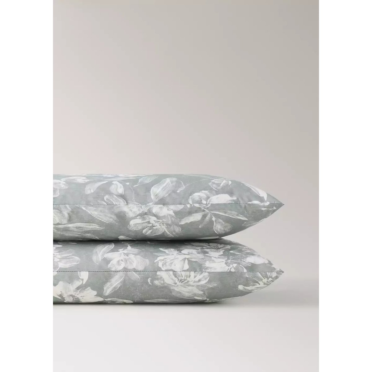 Lot de 2 taies d’oreiller en coton à fleurs 50 × 75 cm vert moyen, MANGO HOME