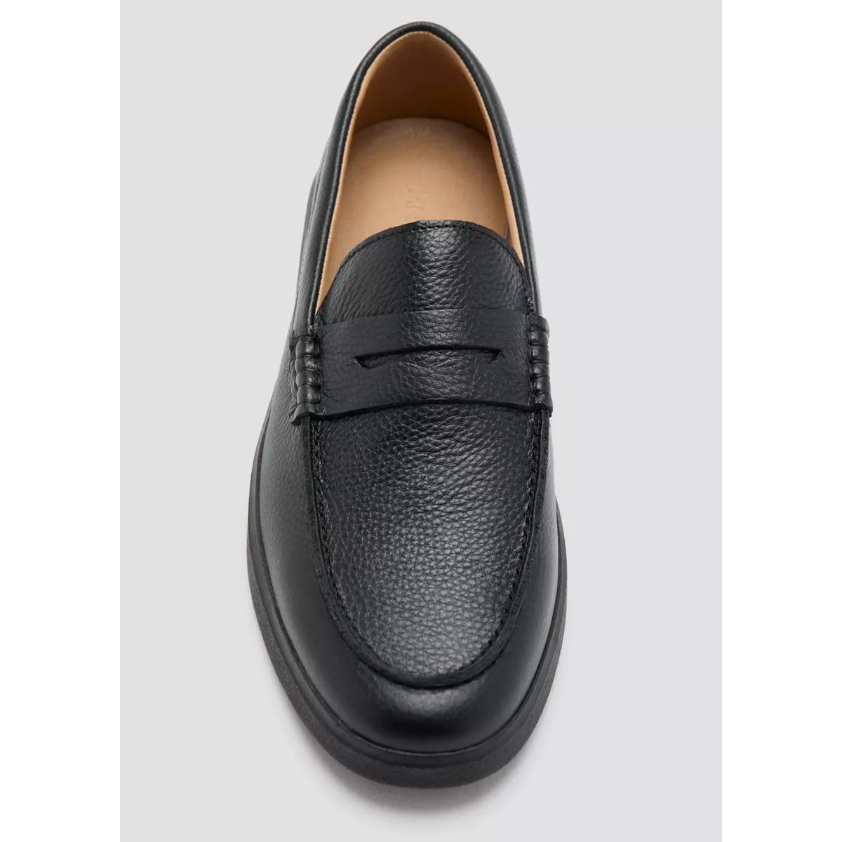 Mocassins cuir détail en forme de masque noir, MANGO MAN