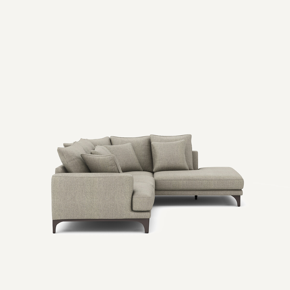 Divano angolare in tweed, ARMENTO naturale / grigio chiaro, AM.PM