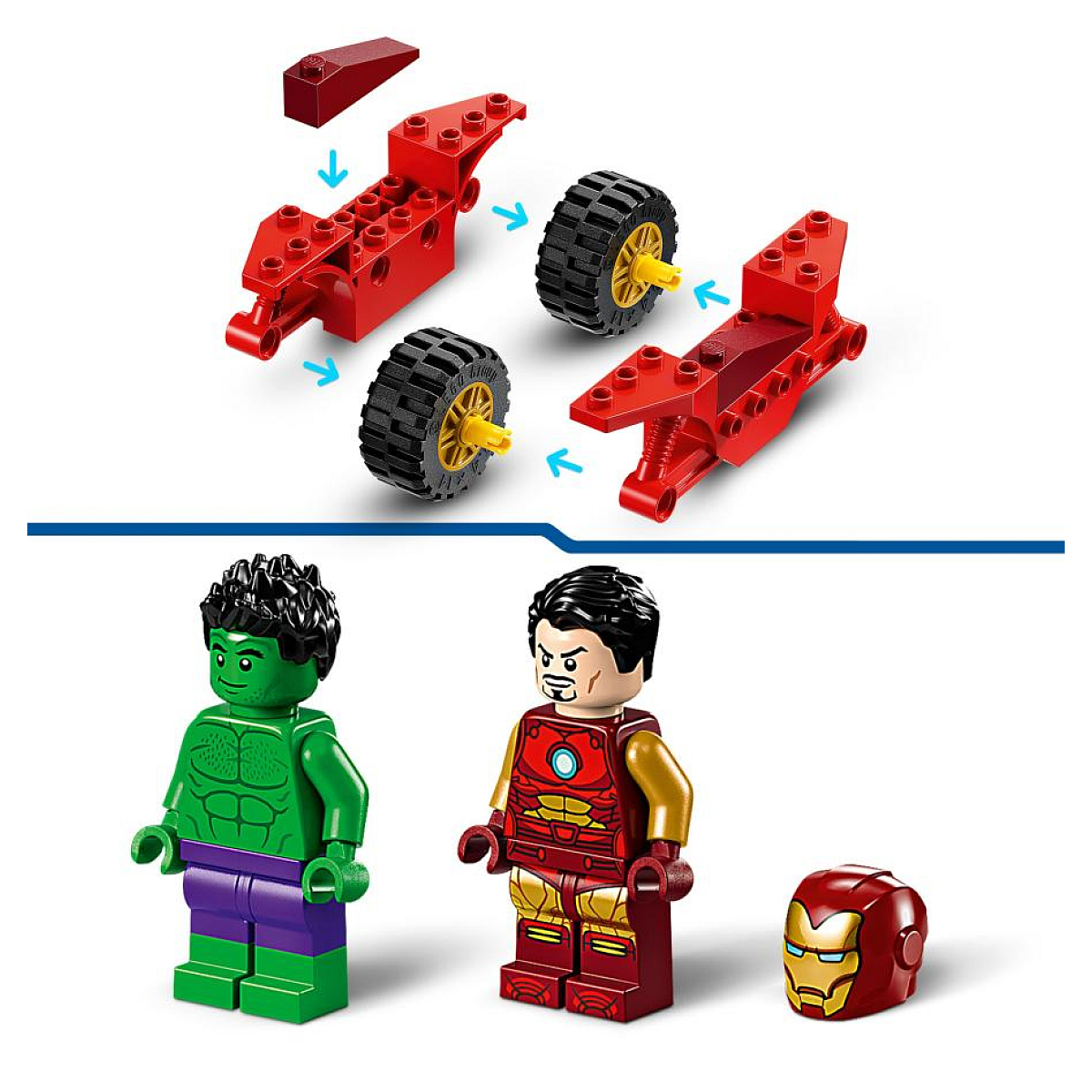 Iron Man avec une moto et Hulk multicolore, LEGO