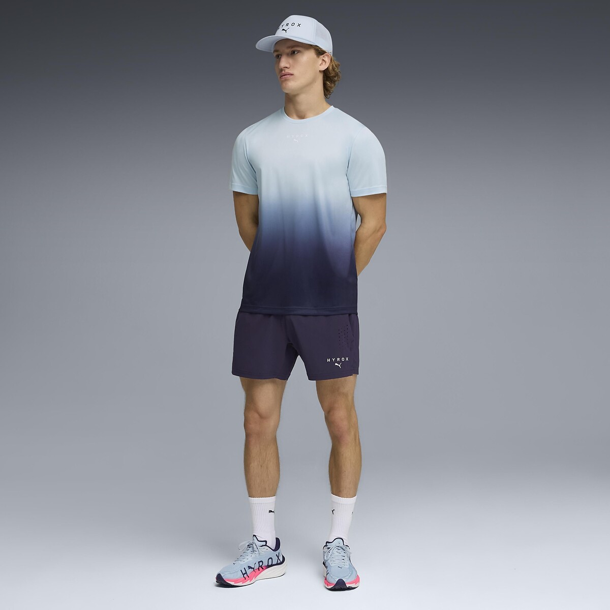 T-shirt de sport HYROX bleu, PUMA
