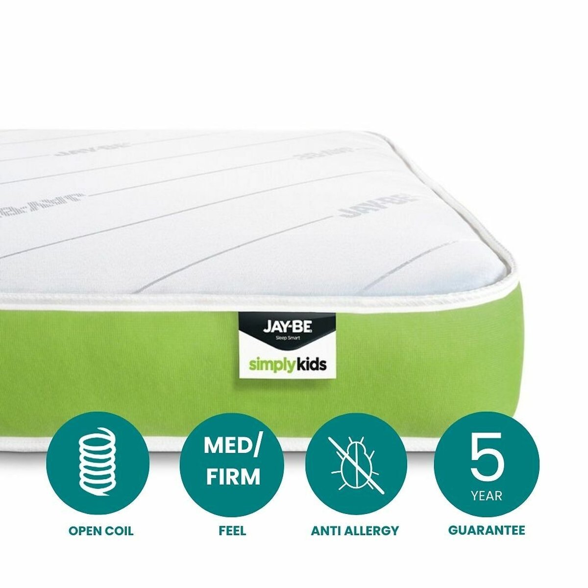 Jay-Be® Simply Kids® Anti-Allergy Sprung Mattress green, JAY-BE