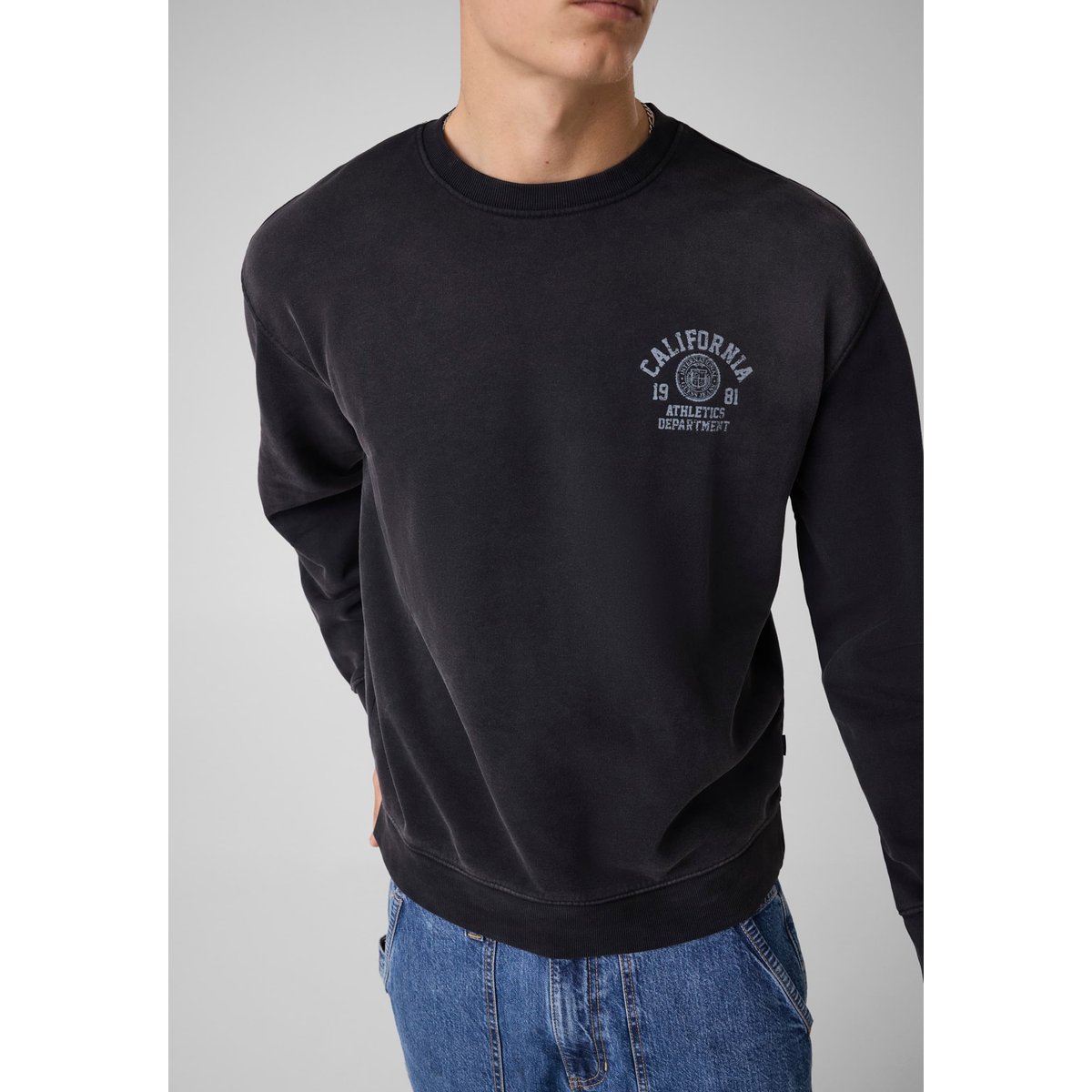 Sweatshirt Avec Logo Imprimé noir, GUESS JEANS