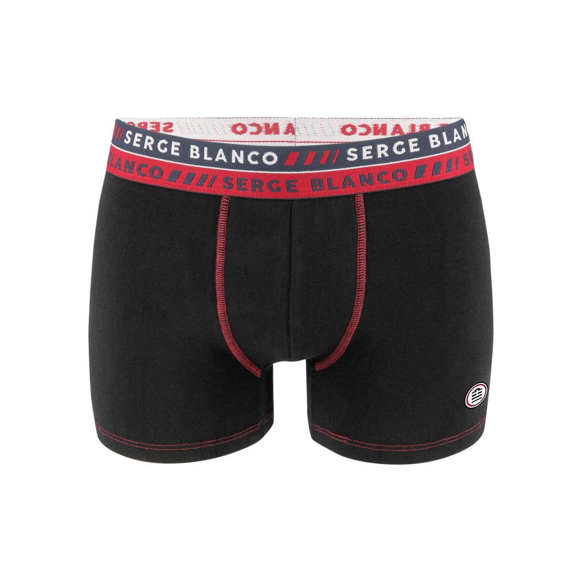 Lot De 2 Boxers Coton Uni noir/gris, SERGE BLANCO