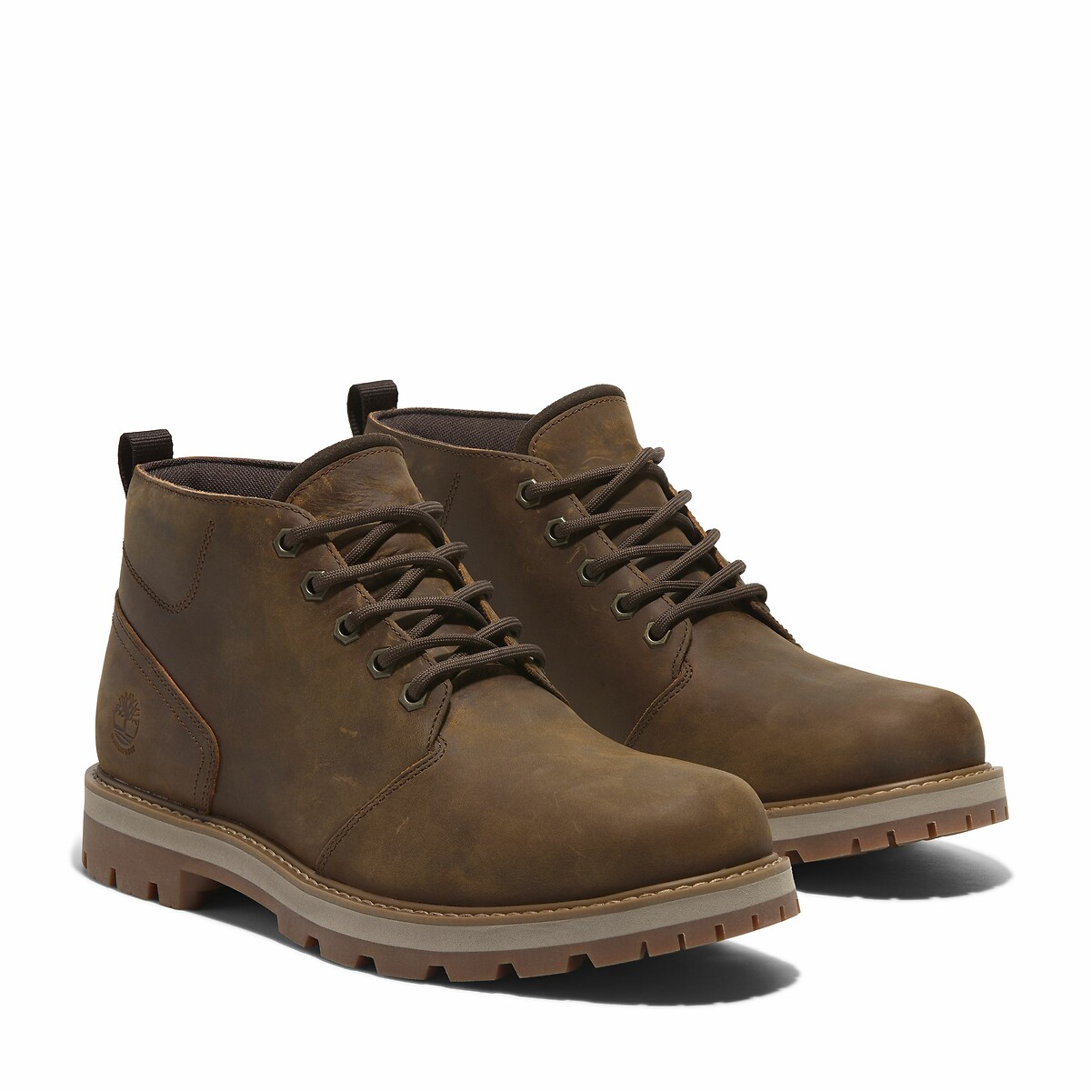 Botines de cuero con cordones BRITTON ROAD MID LACE CHUKKA marrón, TIMBERLAND
