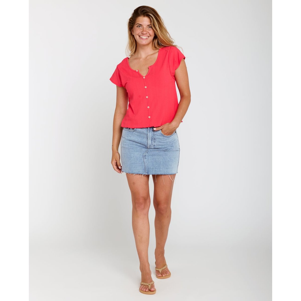 Amantea Rib Chemisier à manches courtes rouge, RIP CURL