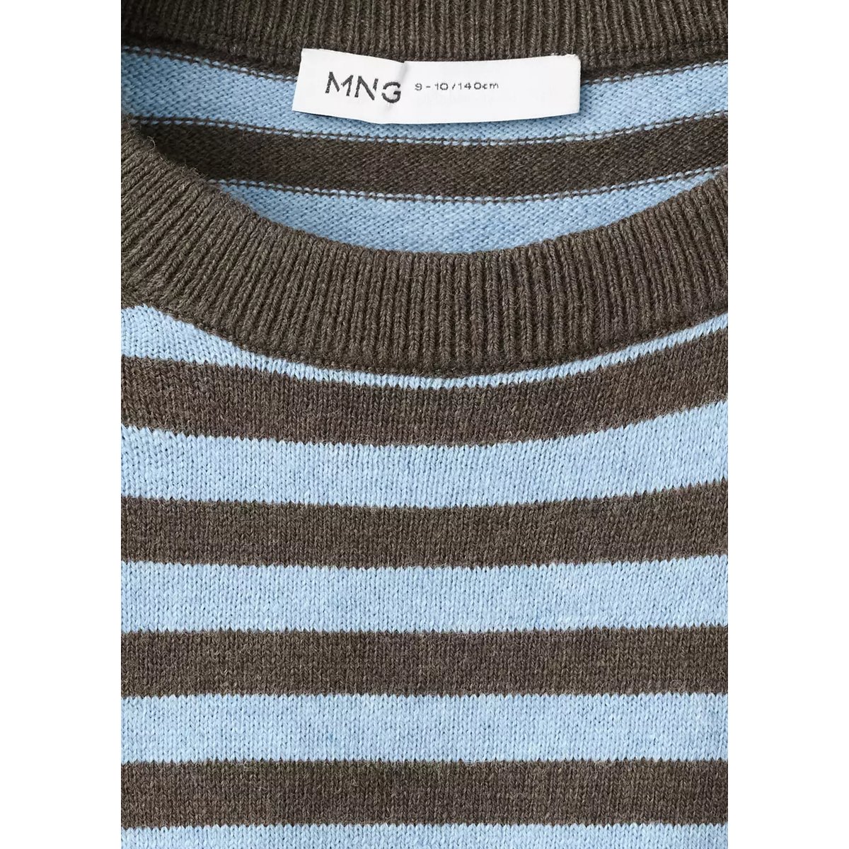 Pull en maille fine à rayures chocolat, MANGO KIDS