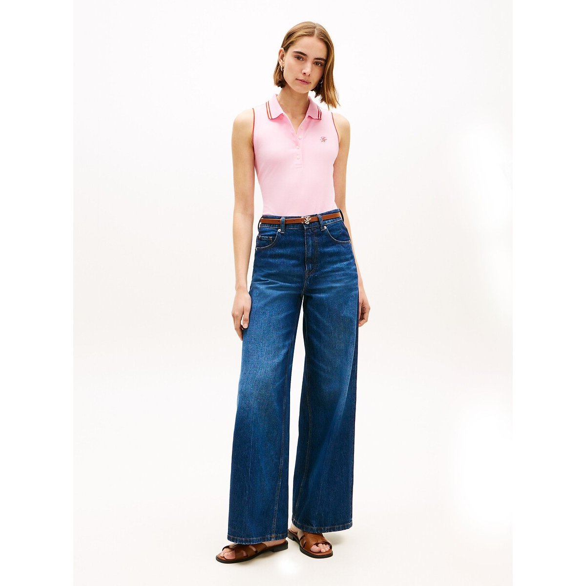 Polo sans manches rose, TOMMY HILFIGER