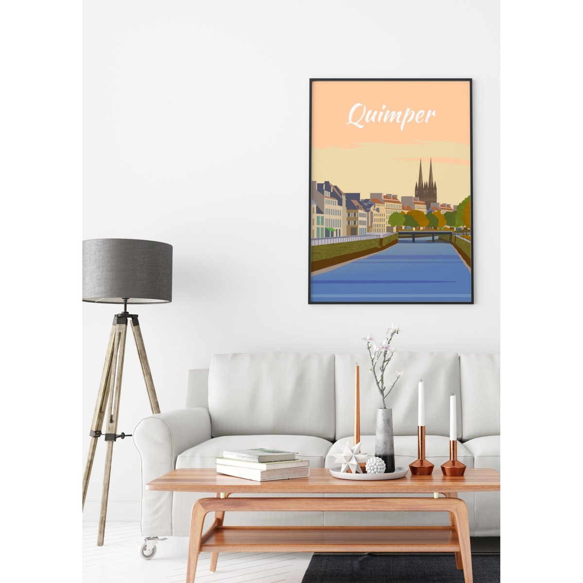 Affiche ville Quimper blanc, L'AFFICHERIE
