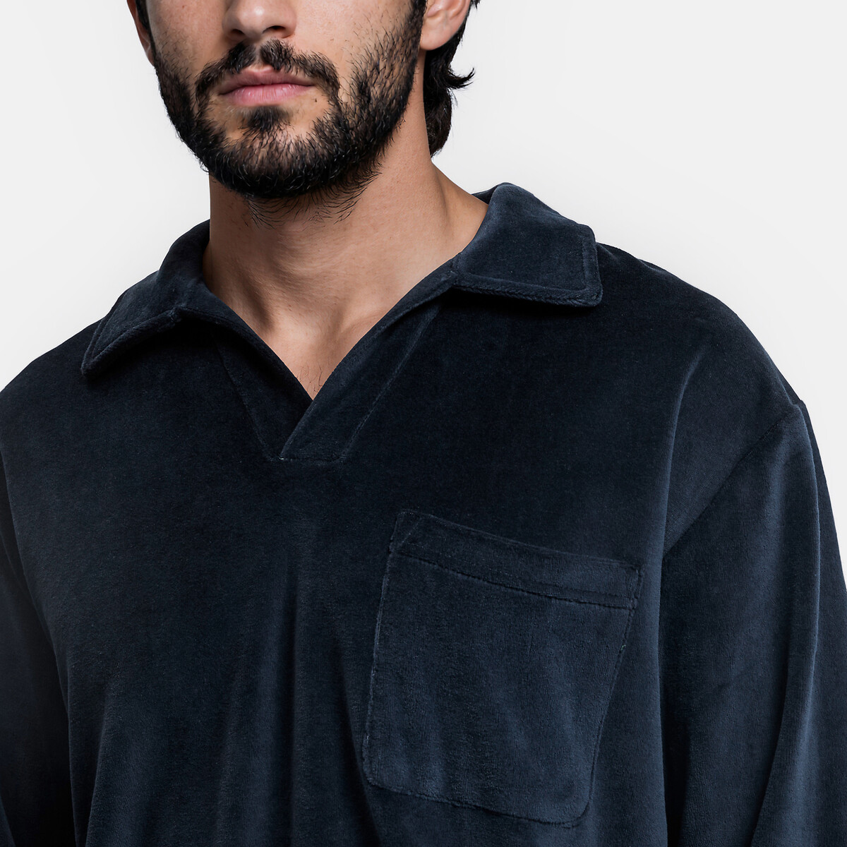 Pyjama en éponge bleu marine, LA REDOUTE COLLECTIONS