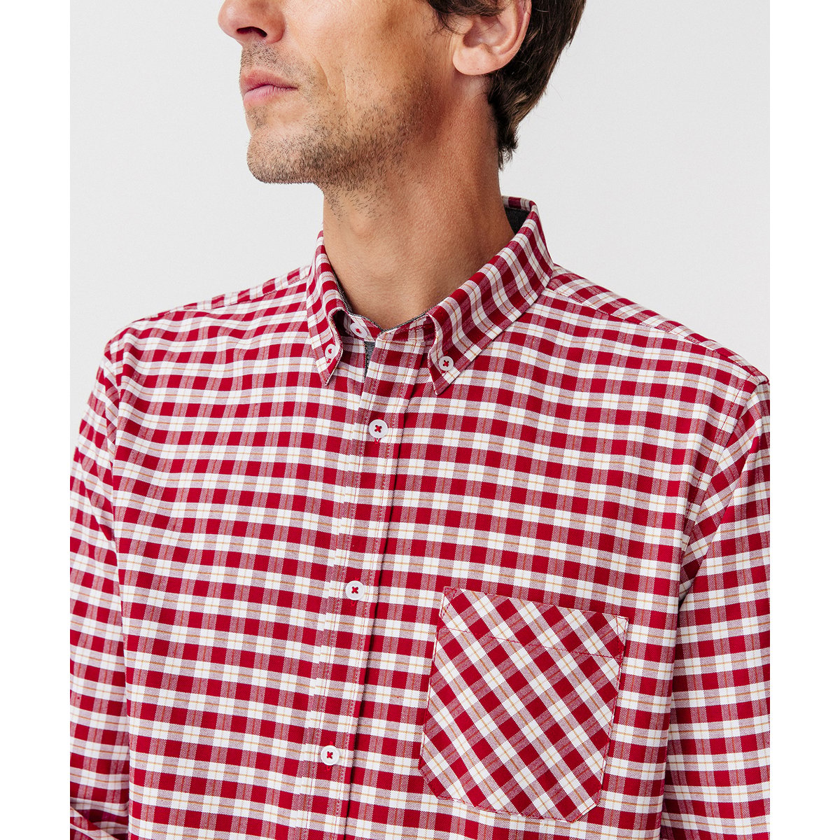 Chemise carreaux rouge carreaux, DAMART