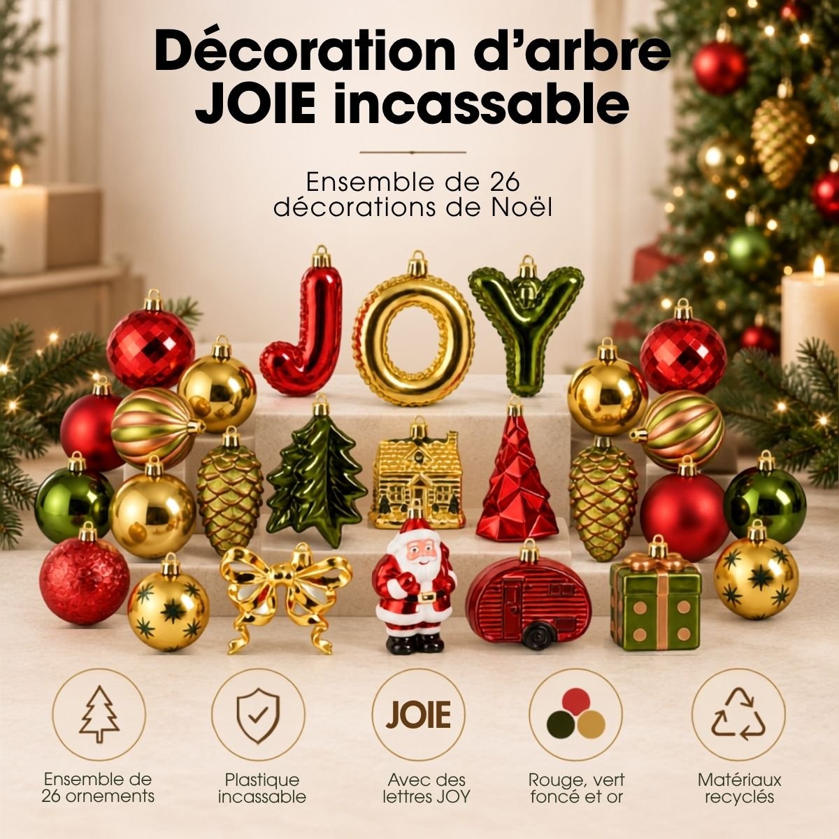 Boule de Noël multicolores, MICA DECORATIONS
